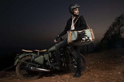 Myra Bag Floral Cowhide & Upcycled Canvas Travel Bag S-1160 in Kuwait