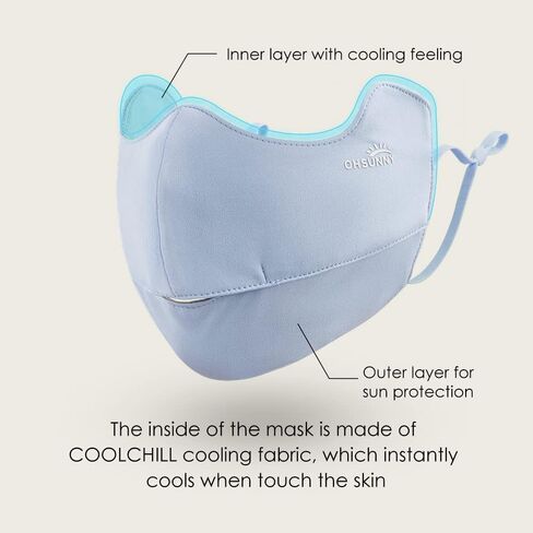 Sun Protection UPF 50+ UV Face Cover Summer Face Mask Neck Gaiter with Ear Loops SLN3M308 in Kuwait