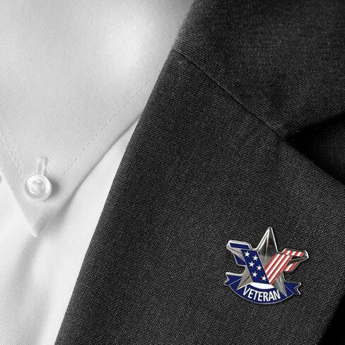 Proud To Be A Veteran Pin for Hat US Veteran Lapel Pin US Flag Lapel Pin VetFriends.com, 1", Metal, no gemstone in Saudi Arabia