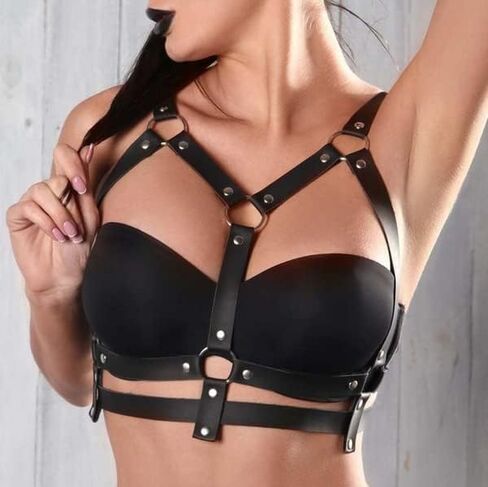 حزام خصر عصري من الجلد للنساء، حزام قابل للتعديل مع دائرة قوطية لإكسسوارات الحفلات للنساء والفتيات in Kuwait