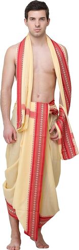 مجموعة Dhoti وVeshti مع حدود المعبد - فيسكوز in Kuwait