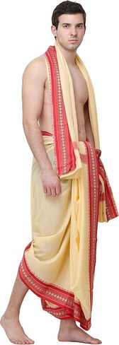 مجموعة Dhoti وVeshti مع حدود المعبد - فيسكوز in Kuwait