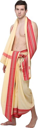 مجموعة Dhoti وVeshti مع حدود المعبد - فيسكوز in Kuwait
