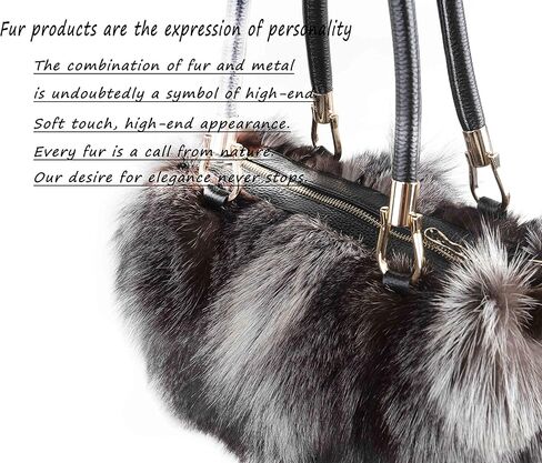 حقيبة يد نسائية من فرو الثعلب على شكل سلسلة من فرو ستوري، حقيبة كتف غامقة للنساء، حقيبة كبيرة منفوشة لطيفة in Kuwait