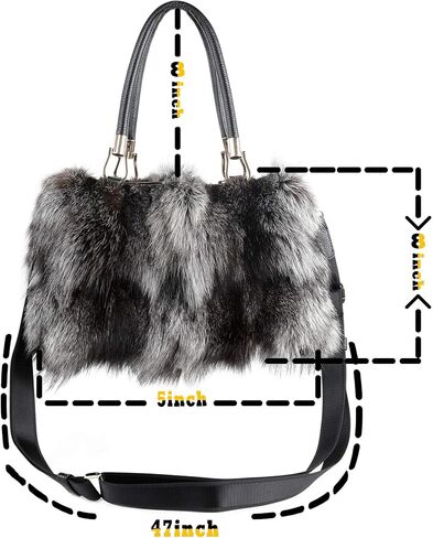 حقيبة يد نسائية من فرو الثعلب على شكل سلسلة من فرو ستوري، حقيبة كتف غامقة للنساء، حقيبة كبيرة منفوشة لطيفة in Kuwait