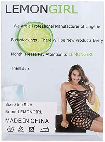 فستان LemonGirl النسائي الشبكي شبكة صيد السمك بيبي دول قصير مقاس موحد in Kuwait