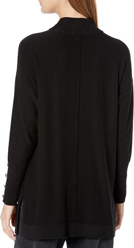 Anne Klein Women's Mock Neck Sweater Long Sleeve with Buttons in Kuwait