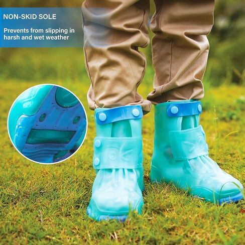 Rain Shoe Covers | Waterproof Shoe Covers for Kids Boys Girls | Reusable Galoshes Overshoes in Kuwait