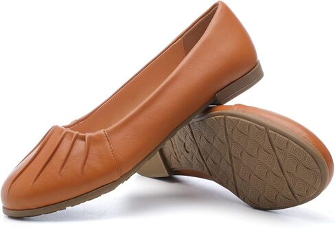 Saidoteto Women's Flats Dress Shoes Pointed Toe Comfortable Ballet Flat Dressy Shoes. Brown Size 10.5 W220418 in Kuwait