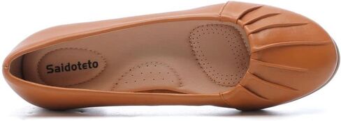 Saidoteto Women's Flats Dress Shoes Pointed Toe Comfortable Ballet Flat Dressy Shoes. Brown Size 10.5 W220418 in Kuwait