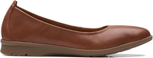 Clarks womens Jenette Ease Ballet Flat, Dark Tan Leather, 7.5 US in Saudi Arabia
