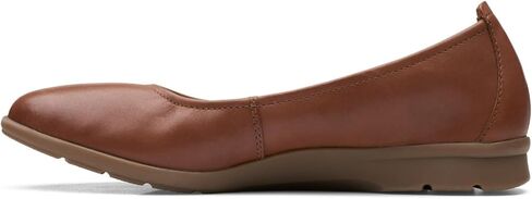 Clarks womens Jenette Ease Ballet Flat, Dark Tan Leather, 7.5 US in Saudi Arabia
