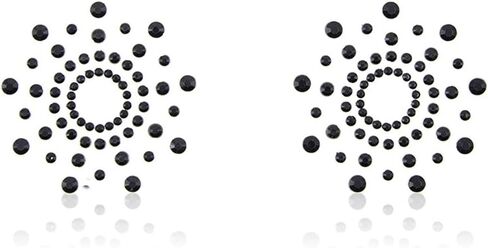 ملابس داخلية نسائية قابلة لإعادة الاستخدام من OULII، غطاء حلمة لاصق بتلات الثدي، ملصقات حمالة صدر سوداء in Kuwait