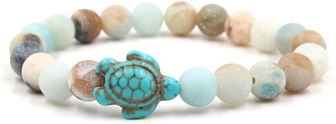 Caiyao 8mm Turquoise Sea Turtles Beads Bracelet Elastic Stretch Bracelet for Women Men in Saudi Arabia