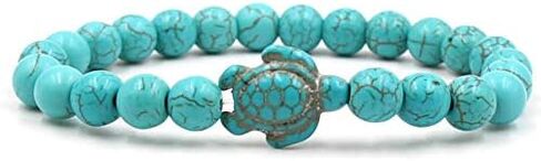 Caiyao 8mm Turquoise Sea Turtles Beads Bracelet Elastic Stretch Bracelet for Women Men in Saudi Arabia