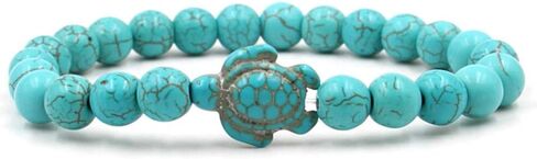 Caiyao 8mm Turquoise Sea Turtles Beads Bracelet Elastic Stretch Bracelet for Women Men in Saudi Arabia