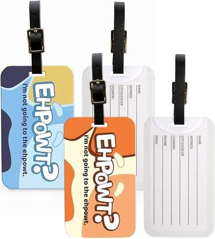 2-Pack Ehpowt Luggage Tags - Bluey-Inspired Cute Travel Accessory - 1 Orange Tag & 1 Blue Tag in Saudi Arabia