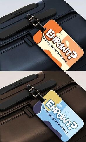 2-Pack Ehpowt Luggage Tags - Bluey-Inspired Cute Travel Accessory - 1 Orange Tag & 1 Blue Tag in Saudi Arabia