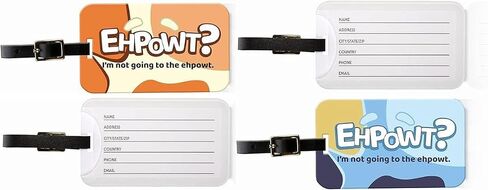 2-Pack Ehpowt Luggage Tags - Bluey-Inspired Cute Travel Accessory - 1 Orange Tag & 1 Blue Tag in Saudi Arabia