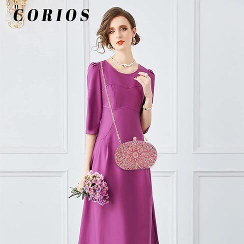 CORIOS Rhinestone Evening Bag for Women Sparkly Sequin Purse Bridal Wedding Handbag in Saudi Arabia