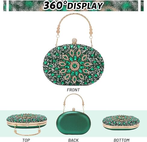 Lanpet Women Crystal Clutch Purse Rhinestone Evening Handbags for Wedding Party in Kuwait