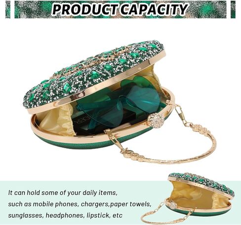 Lanpet Women Crystal Clutch Purse Rhinestone Evening Handbags for Wedding Party in Kuwait