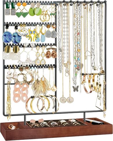 ProCase Jewelry Organizer Stand Necklace Holder Bundle with 3 Tier Necklace Organizer Jewelry Tree in Saudi Arabia