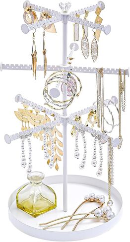 ProCase Jewelry Organizer Stand Necklace Holder Bundle with 3 Tier Necklace Organizer Jewelry Tree in Saudi Arabia