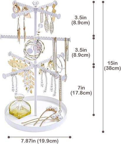 ProCase Jewelry Organizer Stand Necklace Holder Bundle with 3 Tier Necklace Organizer Jewelry Tree in Saudi Arabia