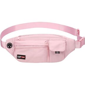 حقيبة الخصر MAXTOP Fanny Pack للرجال والنساء مع مقبس سماعة الرأس و3 جيوب بسحاب وأشرطة قابلة للتعديل