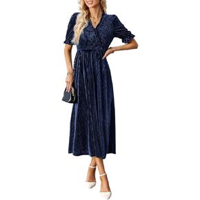 Sissyaki Women's Summer Boho Smocked Flowy Dress