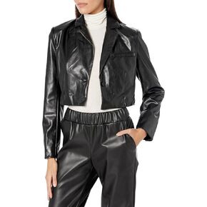 NIA Women's Cropped Vegan Leather Blazer in Kuwait