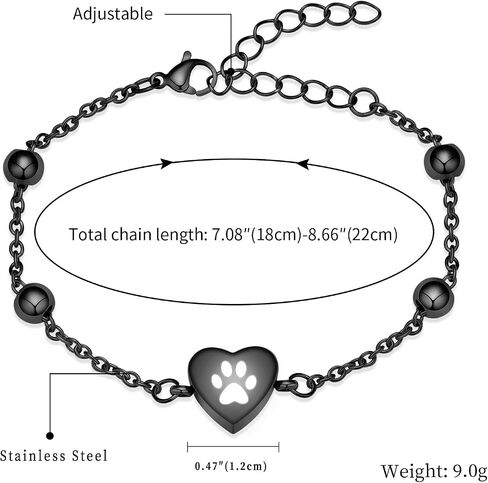 Imrsanl Heart Urn Bracelet for Ashes for Women Girl Stainless Steel Pet Urn Bracelet Bangle for Ashes Cremation Jewelry Memorial Gifts in Saudi Arabia
