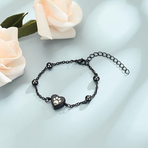 Imrsanl Heart Urn Bracelet for Ashes for Women Girl Stainless Steel Pet Urn Bracelet Bangle for Ashes Cremation Jewelry Memorial Gifts in Saudi Arabia