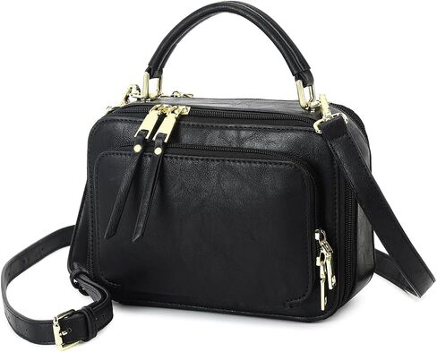 Crossbody Bags for Women, Trendy Design Satchels Shoulder Bag Handbags Tote Bag Double Zip Top-Handle Bags Purse in Saudi Arabia