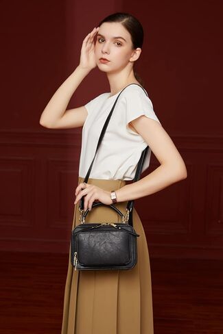 Crossbody Bags for Women, Trendy Design Satchels Shoulder Bag Handbags Tote Bag Double Zip Top-Handle Bags Purse in Saudi Arabia