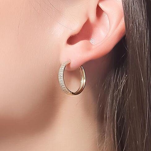 ToHeart 14k Cubic Zirconia Hoop Earrings | Minimalist Gold Huggie Hoop Earrings Gifts Bff Birthday, Silver, No Gemstone in Saudi Arabia