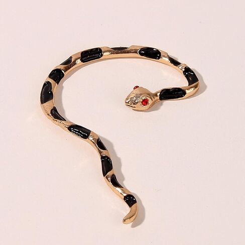 Zeshimb Gold Snake Ear Cuff Snake Wrap Ear Clip Earring Crystal Snake Climber Crawler Earrings Punk Right Ear Cuff Non-Piercing Serpent Wrap Earrings Jewelry for Women Girls in Saudi Arabia