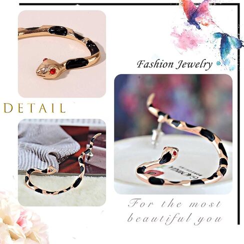 Zeshimb Gold Snake Ear Cuff Snake Wrap Ear Clip Earring Crystal Snake Climber Crawler Earrings Punk Right Ear Cuff Non-Piercing Serpent Wrap Earrings Jewelry for Women Girls in Saudi Arabia