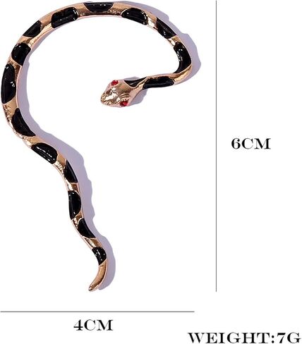 Zeshimb Gold Snake Ear Cuff Snake Wrap Ear Clip Earring Crystal Snake Climber Crawler Earrings Punk Right Ear Cuff Non-Piercing Serpent Wrap Earrings Jewelry for Women Girls in Saudi Arabia