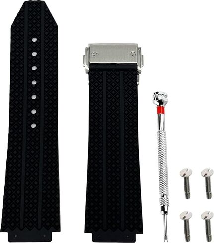 Mitekiic 24mm Rubber Watch Band Replacement Strap Waterproof with Tool for Hublot Big Bang in Kuwait