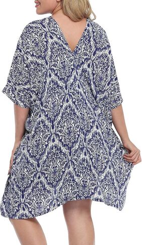 HDE Womens UPF 30+ Short Kaftan Cover Up Oversize Plus Size Swimsuit Shirt Dress in Kuwait