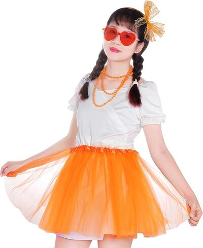 80s Women Costume Set 80s Costume Accessories Tutu Wristband Headband Earring Necklace Gloves Leg Warmers Outfit for Women in Kuwait