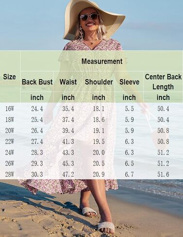 IN'VOLAND Plus Size Womens Floral Summer Dress Casual Wrap V Neck Short Sleeve Belted Beach Bohemian Maxi Dress in Kuwait