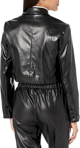 NIA Women's Cropped Vegan Leather Blazer in Saudi Arabia