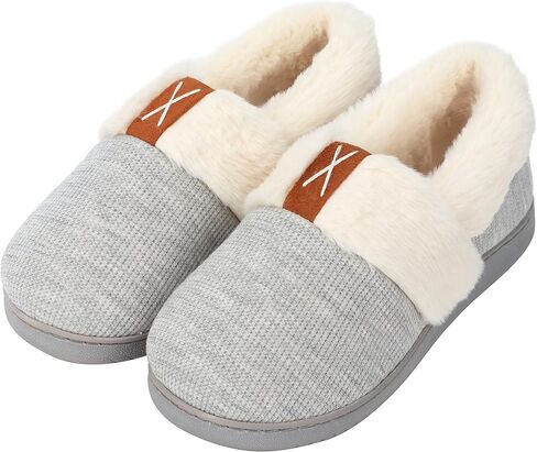 شباشب نسائية من Aopuro، شباشب شتوية منزلية مريحة مع بطانة من الفرو الصناعي، إسفنج ذو ذاكرة، نعل مطاطي مضاد للانزلاق، أحذية منفوشة للاستخدام الداخلي والخارجي in Kuwait