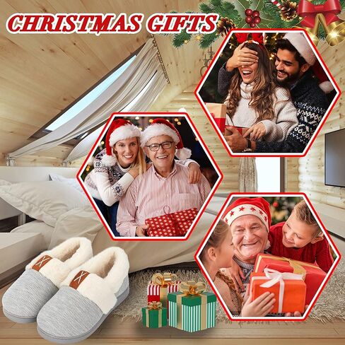 شباشب نسائية من Aopuro، شباشب شتوية منزلية مريحة مع بطانة من الفرو الصناعي، إسفنج ذو ذاكرة، نعل مطاطي مضاد للانزلاق، أحذية منفوشة للاستخدام الداخلي والخارجي in Kuwait