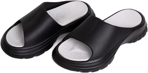 شباشب Jakcuz مزدوجة الألوان متباينة للنساء والرجال، صنادل مريحة مفتوحة عند الأصابع سريعة الجفاف في المنزل in Kuwait