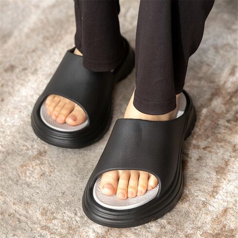 شباشب Jakcuz مزدوجة الألوان متباينة للنساء والرجال، صنادل مريحة مفتوحة عند الأصابع سريعة الجفاف في المنزل in Kuwait