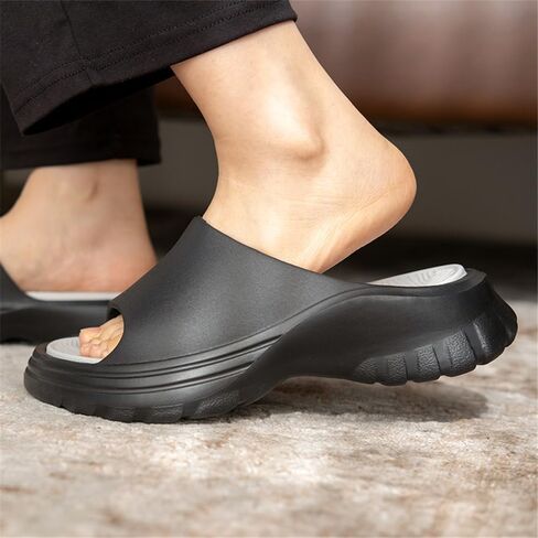 شباشب Jakcuz مزدوجة الألوان متباينة للنساء والرجال، صنادل مريحة مفتوحة عند الأصابع سريعة الجفاف في المنزل in Kuwait